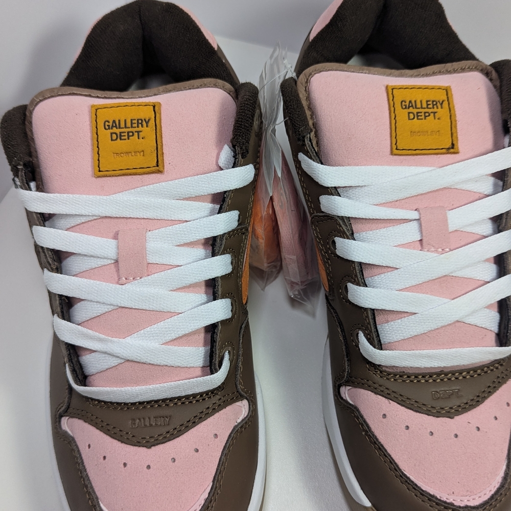 Vans Gallery Dept Pink and Brown Sneakers with White Laces Mens Size 10